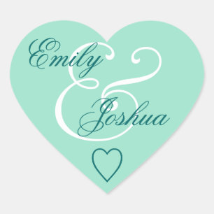 Mint Green Wedding Umschlag Aufkleber Bride Groom