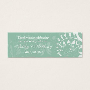 Mint Green White Floral Gastgeschenk Hochzeit Tags