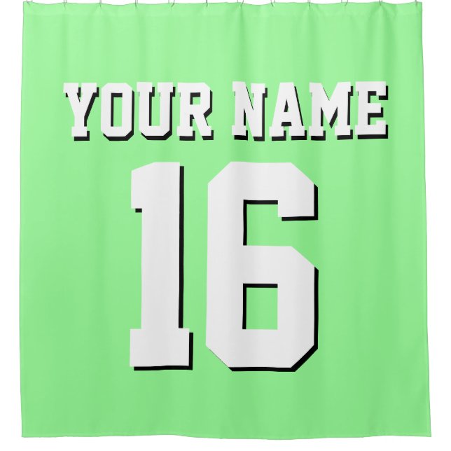 Mint Green White Sports Jersey Team Jersey Duschvorhang (Vorderseite)