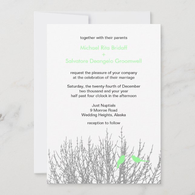 Mint Green Winter Background Weddings DIY Invitati Einladung (Vorderseite)