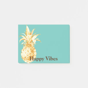 Mint Green Yellow Gold Ananas Confetti Post-it Klebezettel