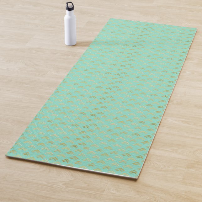Mint Green Yoga Mat mit Gold Akzenten - Stilvoll Yogamatte (Beispiel)