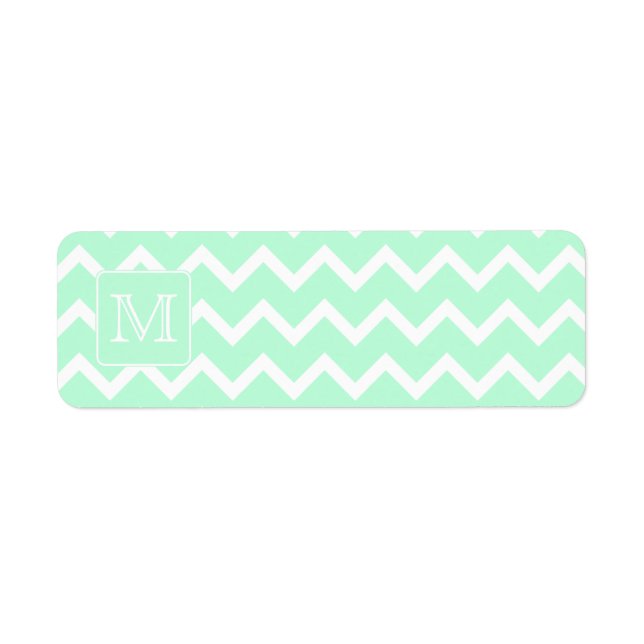 Mint Green Zigzag mit Custom Monogram. (Vorne)