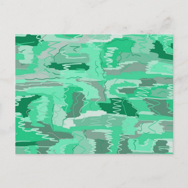 Mint Greenery Abstrakt Postkarte (Vorderseite)