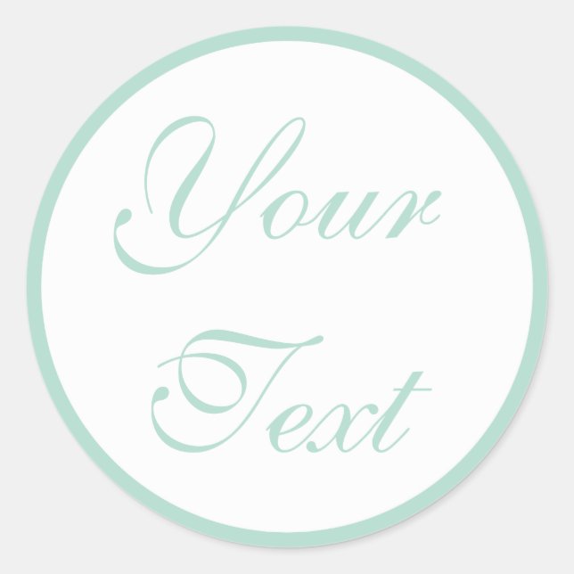 Mint-Grüne Hochzeiten-Umschlag Aufkleber mit benut (Vorderseite)