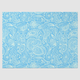 Mint-grüner Blütenpaisley Blue Hintergrund Seidenpapier