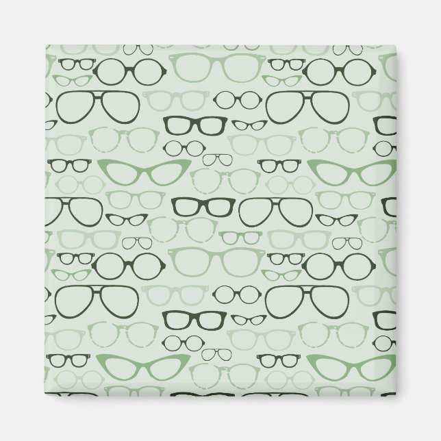 Mint Hipster Glasses Magnet (Vorne)