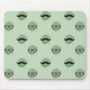 Mint Hipster Mustaches Mousepad