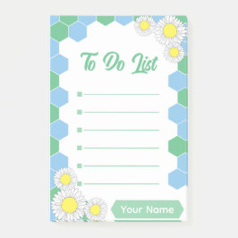 Mint Honeycomb Floral Post-it Klebezettel