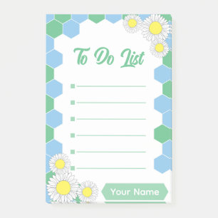 Mint Honeycomb Floral Post-it Klebezettel
