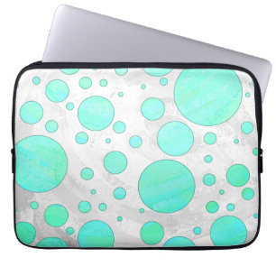 Mint Ice Aqua Blue Polka Dots Laptopschutzhülle