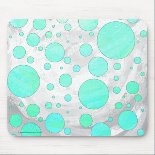 Mint Ice Aqua Blue Polka Dots Mousepad