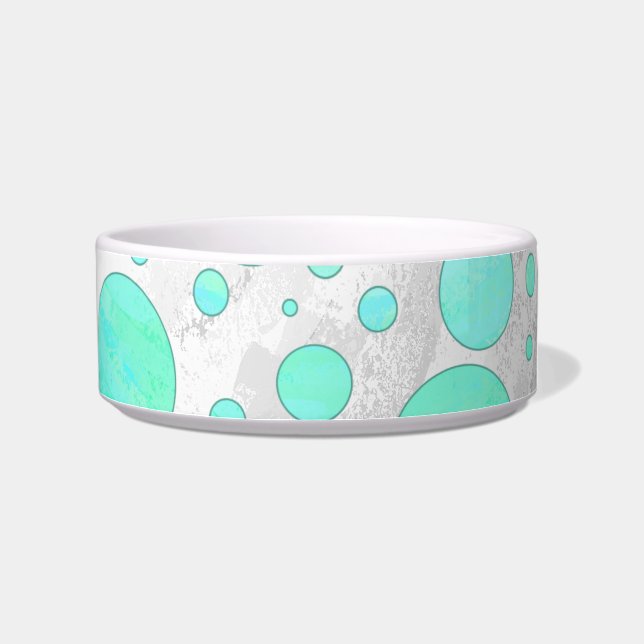 Mint Ice Aqua Blue Polka Dots Napf (Rechts)