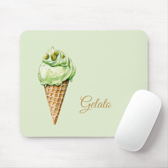 Mint Ice Cream Gelato Birthday  Mousepad (Mit Mouse)