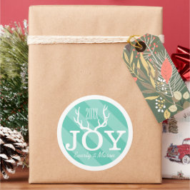 Mint Joy Holiday Weihnachten Runder Aufkleber