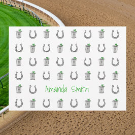 Mint Julep and Horseshoe Preppy Derby Party Dankeskarte