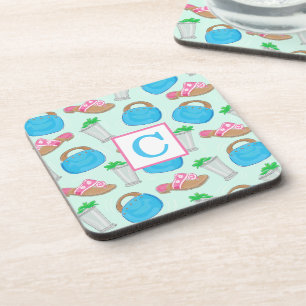 Mint Julep Bermuda Beutel Preppy Monogram Derby Getränkeuntersetzer