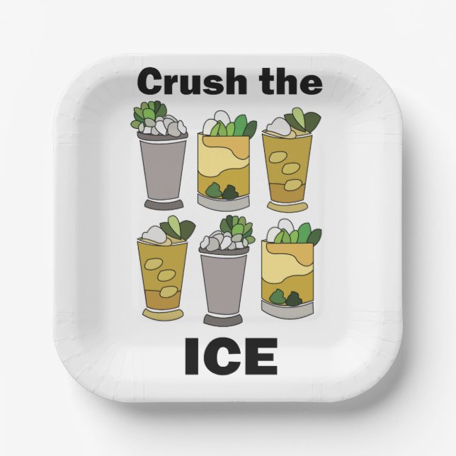 Mint Julep Cocktail Crush The Ice Party Pappteller (Vorderseite)