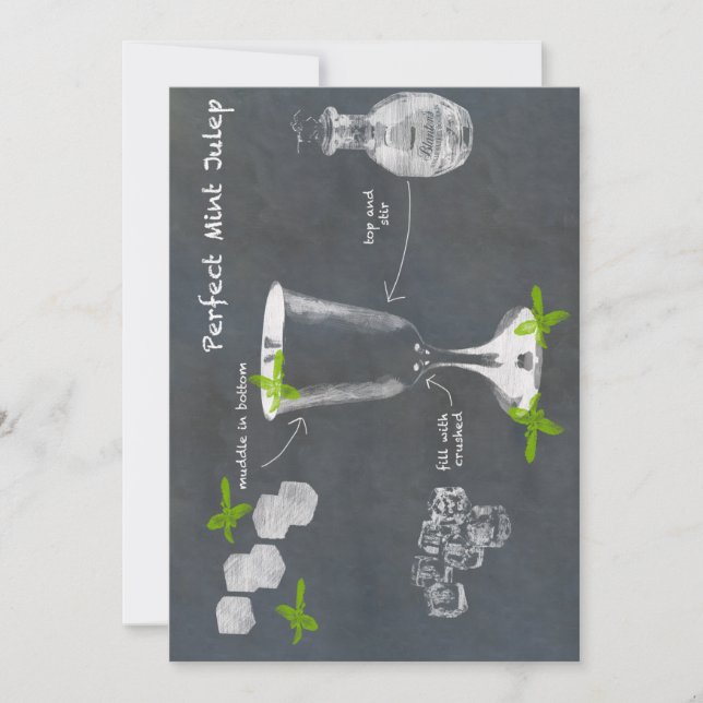 Mint Julep Cocktail Einladung (Vorderseite)