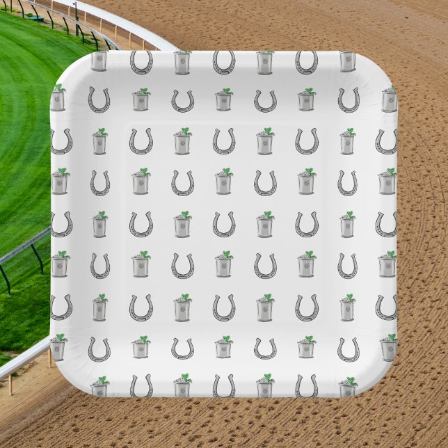 Mint Julep Cocktails and Horseshoes Derby Party Pappteller (Von Creator hochgeladen)