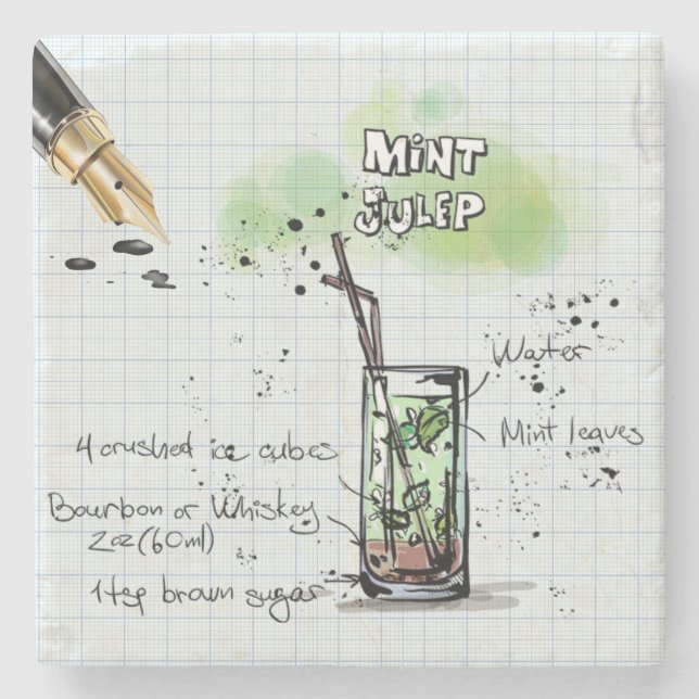 Mint Julep Drink Steinuntersetzer (Vorderseite)