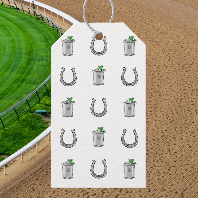Mint Julep & Horseshoe Pattern Derby Party Favor Geschenkanhänger (Von Creator hochgeladen)