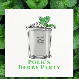 Mint Julep Horseshoe Race Derby Party Serviette