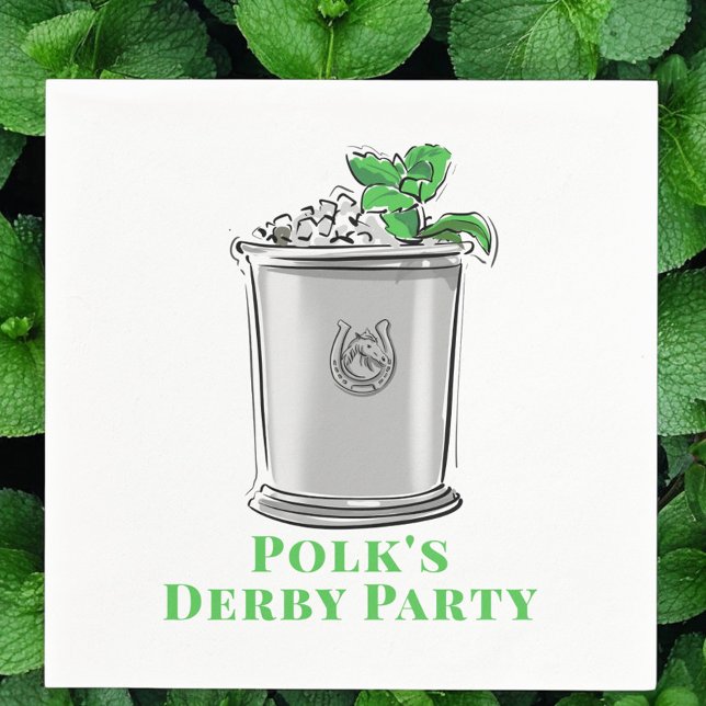 Mint Julep Horseshoe Race Derby Party Serviette (Von Creator hochgeladen)