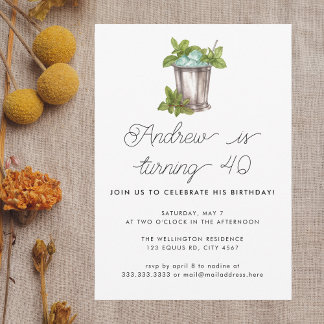 Mint Julep Racing Derby Birthday Party Einladung