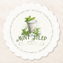 Mint Julep Recipe Derby Party Modern Watercolor Untersetzer