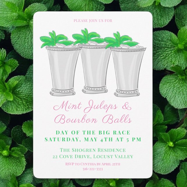 Mint Juleps Bourbon Balls Pferderennen Derby Day Einladung (Von Creator hochgeladen)