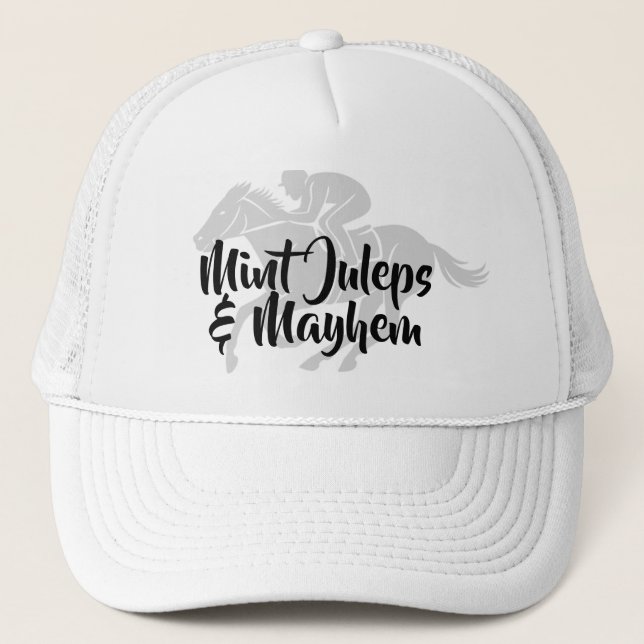 Mint Juleps & Mayhem Trucker Hat Truckerkappe (Vorderseite)