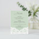 Mint Lace Doily Wedding Menu Postkarte (Stehend Vorderseite)