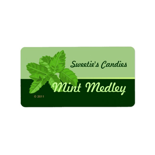 Mint Leaf Labels Adressaufkleber (Vorne)
