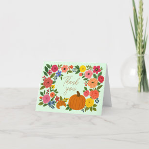Mint Little Pumpkin Baby Dusche Dankeskarte