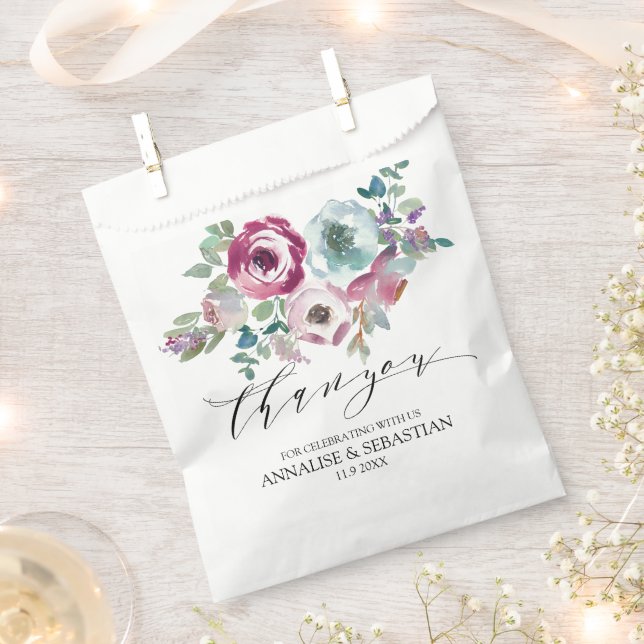 Mint & Mauve Blütenfarbenhochzeit Geschenktütchen (Ausgeschnitten)