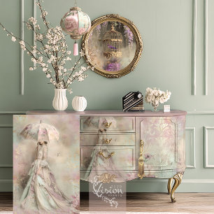 Mint Mauve Romance, Hummingbird Lady & Parasol Seidenpapier