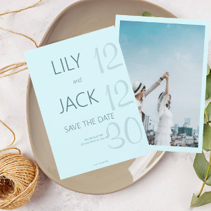 Mint Minimal Save the Date Elegantes Verlobungssch Einladung