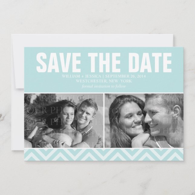 Mint Moderne Hochzeit rettet das Datum Save The Date (Vorderseite)