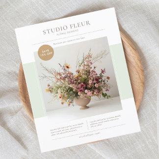 Mint | Modernes Foto florales Business Marketing Flyer