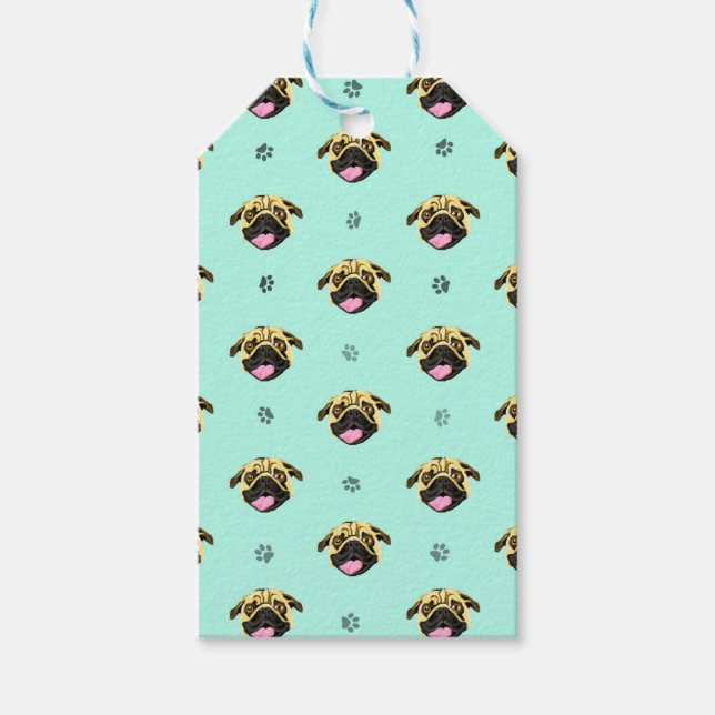 Mint-Mops-Gift-Tags Geschenkanhänger (Vorderseite)