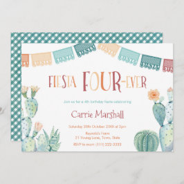 Mint Mustard Fiesta Viertages-Party Einladung