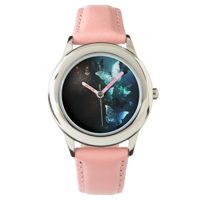 Mint-Night-Schmetterlinge Armbanduhr (Vorderseite)