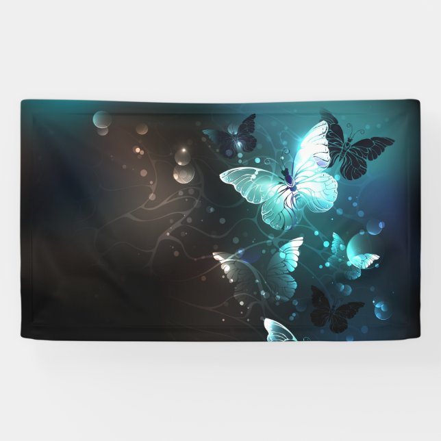 Mint-Night-Schmetterlinge Banner (Horizontal)