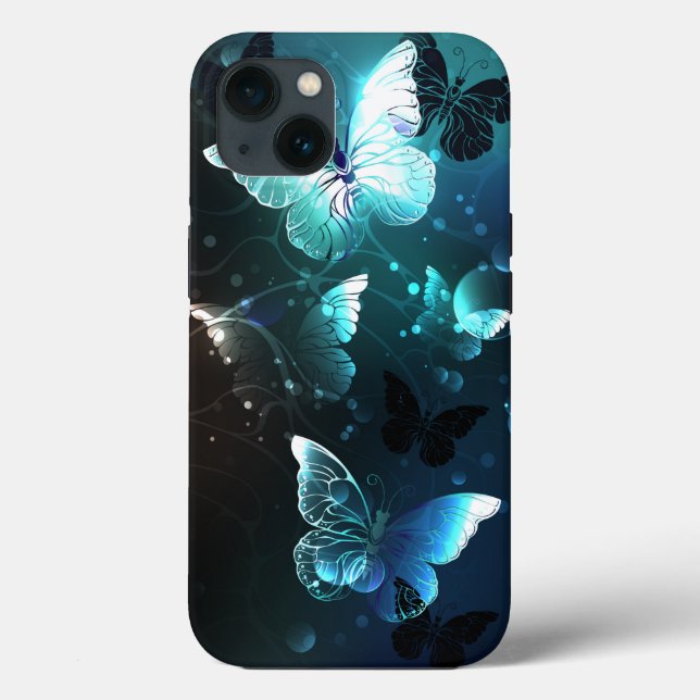 Mint-Night-Schmetterlinge Case-Mate iPhone Hülle (Rückseite)