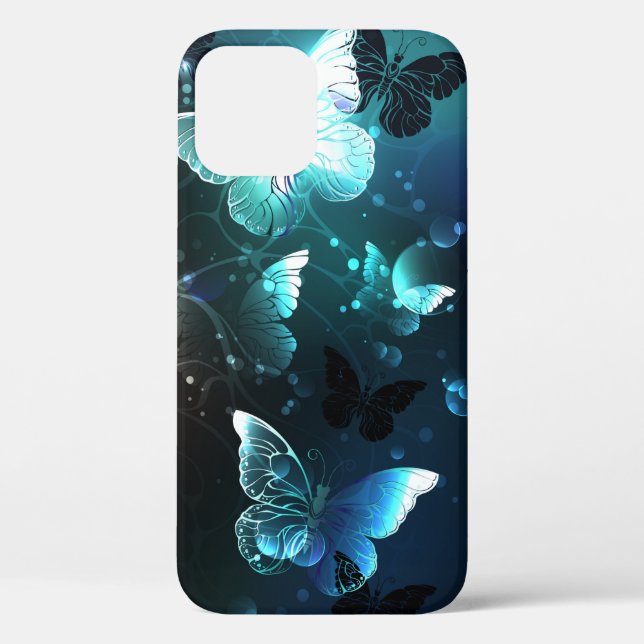 Mint-Night-Schmetterlinge Case-Mate iPhone Hülle (Rückseite)