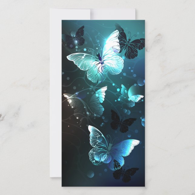 Mint-Night-Schmetterlinge Feiertagskarte (Vorderseite)