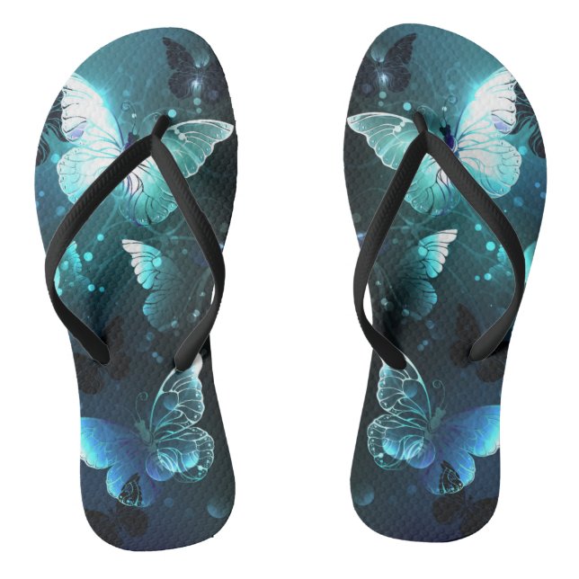 Mint-Night-Schmetterlinge Flip Flops (Fußbett)
