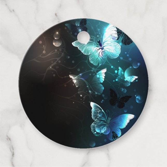 Mint-Night-Schmetterlinge Geschenkanhänger (Vorderseite)