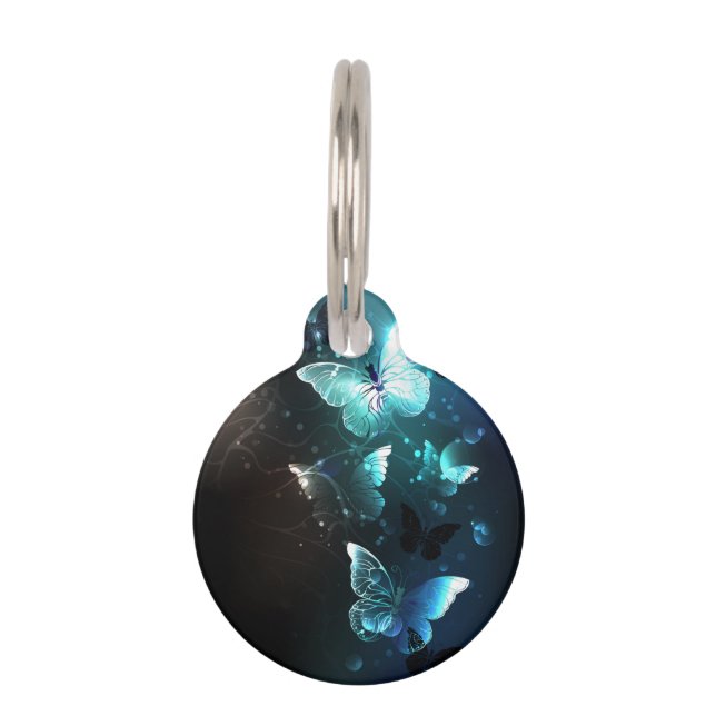 Mint-Night-Schmetterlinge Haustiermarke (Vorderseite)